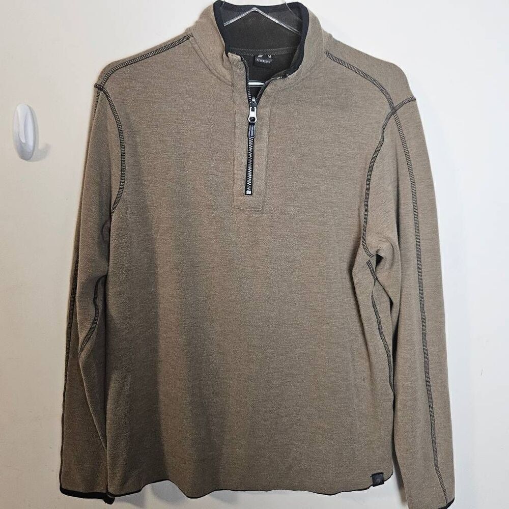 Fundamental Coast Fleece Mens Andy Reversible 1/4 Zip Ivy Medium Green